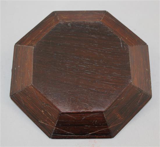A Tunbridgeware octagonal basket, 9in.